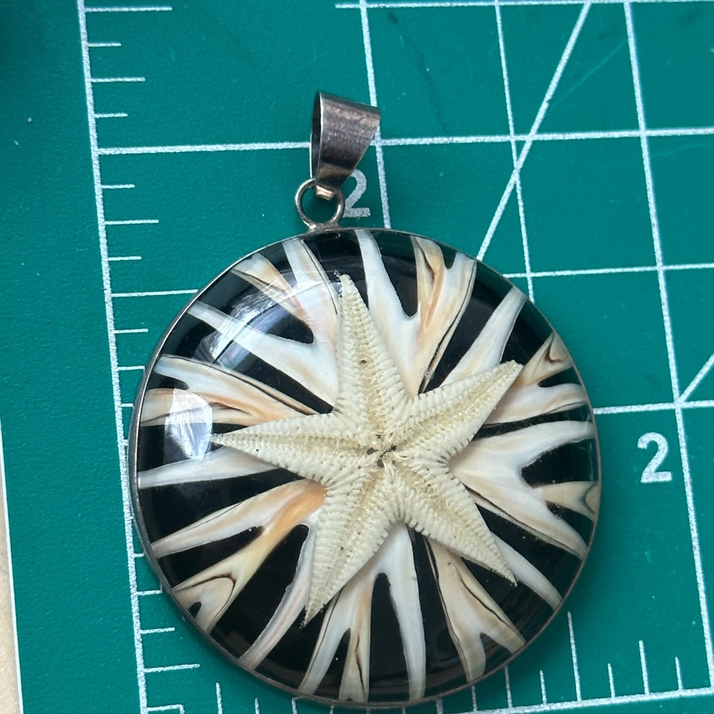 Starfish Shell Large Statement Sterling Silver Pe… - image 5